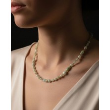 Sakinleştirici Yeşil Anjelit Doğal Taş Kolye