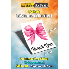 Sb Store Teşekkür Etiketi Thank You Ambalaj Hediye Süsleme Etiketi Model 123 - 95 Adet 5cm
