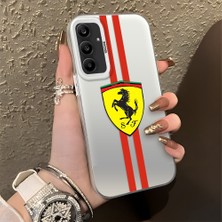 HONTINGA Samsung Galaxy A25 ile Uyumlu Kılıfı Silikon Kenar Sert Arka Düşüme Önleyici Basitlik Anti Düşme Kamera Korumali Ferrari Desen Telefon Kılıfı Kadın ve Erkek Için Uygundur K1-1109