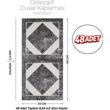 Brano 30X60 cm Kendinden Yapışkanlı Duvar,banyo,tezgah Arası Karo Desen-48 Adet