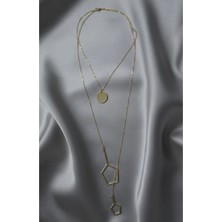 Altın Rengi Geometrik Kolye