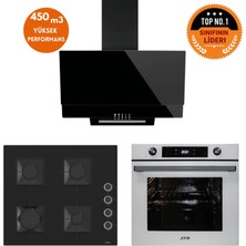 Afm Tech ve Ferre Markalı/ Mars Turbolu Siyah - Beyaz  Dijital Ankastre Set (SS205 + FM7701+FM3250)