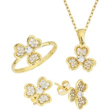 Kuyumcudükkanı Kuyumcudükkani Zirkon Taşlı 3lü Mini Set -24058-G-W