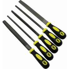 İlanib Ticaret 5 Parça  8&amp;#39;&amp;#39; Çelik Eğe Seti Balık Sırtı - Üçgen - Kare - Yuvarlak - Düz Geniş (5567)