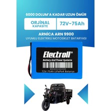 Electroll Arnica Arn 9900 Batarya (Standart Kapasite) Lifepo4 72V 75AH Elektrikli Motosiklet Bataryası