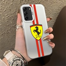 HONTINGA Samsung Galaxy S21 Fe ile Uyumlu Kılıfı Silikon Kenar Sert Arka Düşüme Önleyici Basitlik Anti Düşme Kamera Korumali Ferrari Desen Telefon Kılıfı Kadın ve Erkek Için Uygundur K1-1109