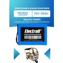 Electroll Galaxy Venüs Batarya (Standart Kapasite) Lifepo4 72V 30AH Elektrikli Motosiklet Bataryası