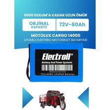 Electroll Motolux Cargo 14000 Batarya (Standart Kapasite) Lifepo4 72V 60AH Elektrikli Motosiklet Bataryası