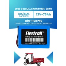 Electroll Zlin Thor Pro Batarya (Standart Kapasite) Lifepo4 72V 75AH Elektrikli Motosiklet Bataryası