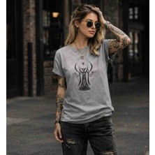 Zeda By Es Unisex Mistik Ezoterik Sembol Baskılı Bisiklet Yaka Pamuklu Tişört