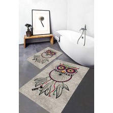 Rovigo Home Dijital Baskı  2'li Banyo Paspas  Takımı RVG5-SM255  100X60+60X50 cm