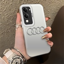 HONTINGA Vivo Y29S ile Uyumlu Kılıfı Silikon Kenar Sert Arka Düşüme Önleyici Basitlik Anti Düşme Kamera Korumali Audi Desen Telefon Kılıfı Kadın ve Erkek Için Uygundur K1-1121