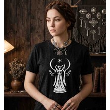 Zeda By Es Unisex Mistik Ezoterik Sembol Baskılı Bisiklet Yaka Pamuklu Tişört