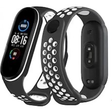 Pileli Store Newface Xiaomi Mi Band 4 Spor Delikli Kordon - Siyah-Beyaz