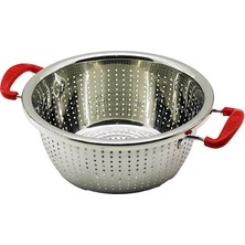 İlanib Ticaret 24CM Plastik Kulplu Çelik Sepet Metal Süzgeç (5567)