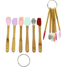 İlanib Ticaret 6 Parça  Mini Ahşap Saplı Silikon Mutfak Set (5567)
