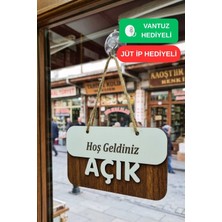 Kutaydan 3 Katlı Modern Açık/kapalı Tabelası - Ceviz