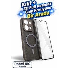 AHK Tekno Xi̇aomi̇ Redmi̇ 15C Si̇li̇kon Polo Kapak Kilif / Ekran Koruyucu- Gri̇
