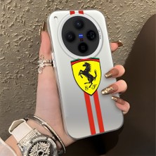 HONTINGA Vivo X300 ile Uyumlu Kılıfı Silikon Kenar Sert Arka Düşüme Önleyici Basitlik Anti Düşme Kamera Korumali Ferrari Desen Telefon Kılıfı Kadın ve Erkek Için Uygundur K1-1109