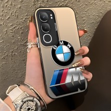 HONTINGA Vivo Y19S ile Uyumlu Kılıfı Silikon Kenar Sert Arka Düşüme Önleyici Basitlik Anti Düşme Kamera Korumali Bmw Desen Telefon Kılıfı Kadın ve Erkek Için Uygundur K1-1108
