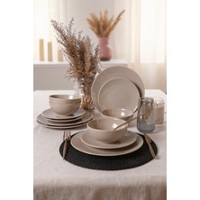 Keramika Taupe Kera Yemek Takımı 12 Parça 4 Kişilik 594