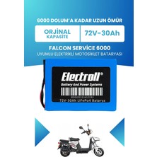 Electroll Falcon Service 6000 Batarya (Standart Kapasite) Lifepo4 72V 30AH Elektrikli Motosiklet Bataryası