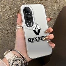 HONTINGA Vivo V50 Lite ile Uyumlu Kılıfı Silikon Kenar Sert Arka Düşüme Önleyici Basitlik Anti Düşme Kamera Korumali Renault Desen Telefon Kılıfı Kadın ve Erkek Için Uygundur K1-1104