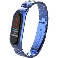 Pileli Store Newface Xiaomi Mi Band 4 Metal Baklalı Kordon - Mavi