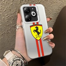 HONTINGA Infinix Smart 8 Pro ile Uyumlu Kılıfı Silikon Kenar Sert Arka Düşüme Önleyici Basitlik Anti Düşme Kamera Korumali Ferrari Desen Telefon Kılıfı Kadın ve Erkek Için Uygundur K1-1109
