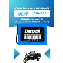 Electroll Kimmi Maxi Porter Batarya (Standart Kapasite) Lifepo4 72V 60AH Elektrikli Motosiklet Bataryası