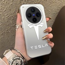 HONTINGA Vivo X300 ile Uyumlu Kılıfı Silikon Kenar Sert Arka Düşüme Önleyici Basitlik Anti Düşme Kamera Korumali Tesla Desen Telefon Kılıfı Kadın ve Erkek Için Uygundur K1-1112