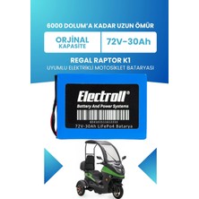 Electroll Regal Raptor K1 Batarya (Standart Kapasite) Lifepo4 72V 30AH Elektrikli Motosiklet Bataryası