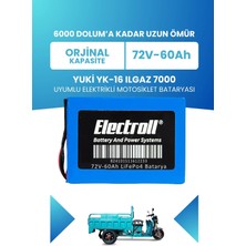 Electroll Yuki Yk-16 Ilgaz 7000 Batarya (Standart Kapasite) Lifepo4 72V 60AH Elektrikli Motosiklet Bataryası
