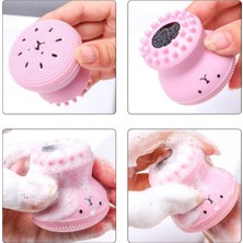 İlanib Ticaret Peeling Etkili Mini El Yüz Cilt Temizleme Fırçası Silikon Temizlenmesi Kolay Siyah Nokta Giderici (5567)