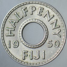 Banknoting Fiji Yarım Penny 1950 Kral 6. George Dönemi.