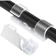 İlanib Ticaret Kablo Sabitleyici Klipsler 20 Adet Kablo Düzenleyici Duvar Fayans Cam Kablo Tutucu Yapışkanlı Klips (5567)