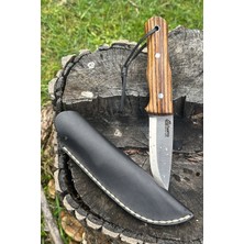 Böhler N690 Zebrano Kamp Bıçağı Full Tang Scandi Ağız El Yapımı Outdoor Bıçak | Tanto Bushcraft