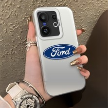 HONTINGA Vivo X200 Fe ile Uyumlu Kılıfı Silikon Kenar Sert Arka Düşüme Önleyici Basitlik Anti Düşme Kamera Korumali Ford Desen Telefon Kılıfı Kadın ve Erkek Için Uygundur K1-1100