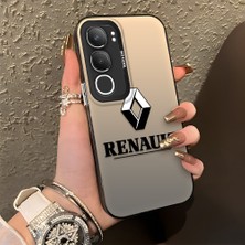 HONTINGA Vivo Y19S ile Uyumlu Kılıfı Silikon Kenar Sert Arka Düşüme Önleyici Basitlik Anti Düşme Kamera Korumali Renault Desen Telefon Kılıfı Kadın ve Erkek Için Uygundur K1-1104