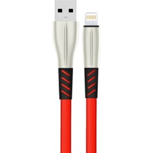 Die Grup  S89 Metal Uçlu Lightning Kablo Iphone Uyumlu 1m 2.4A - Kırmızı