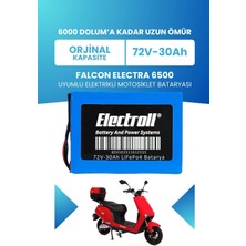 Electroll Falcon Electra 6500 Batarya (Standart Kapasite) Lifepo4 72V 30AH Elektrikli Motosiklet Bataryası
