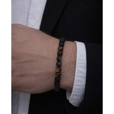 Kaplan Gözü Doğal Taş Erkek Bileklik