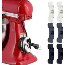 İlanib Ticaret 6&amp;#39;lı Pratik Kablo Toparlayıcı Yapışkanlı Klips Mutfak Air Fryer Kettle Kahve Tost Makinası (5567)