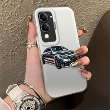 HONTINGA Vivo Y29S ile Uyumlu Kılıfı Silikon Kenar Sert Arka Düşüme Önleyici Basitlik Anti Düşme Kamera Korumali Benz Desen Telefon Kılıfı Kadın ve Erkek Için Uygundur K1-1111