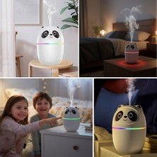 İlanib Ticaret Sevimli Panda Figürlü Hava Nemlendirici – Ultrasonik Soğuk Buhar Makinesi, LED Işıklı Masaüstü Oda Nemlendirici (5567)