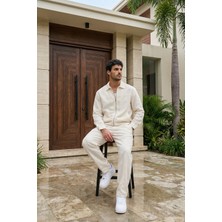 Livio Ferri Artigas Premium Fermuarlı Düz Basic Ceket Pantolon Erkek Takım Relax Kalıp