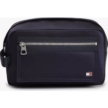 Tommy Hilfiger Erkek Fermuar Kapama Kısa Deri Kulp Lacivert El Çantası AM0AM14111-DW6