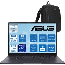 Asus Expertbook B3 (B3405CCA) Intel® Core™ Ultra 7 255H 128GB Ddr5 2tb SSD Intel® Arc™ Grafik 14"wuxga (1920 x 1200)400 Nit,srgb: %100 WIN11HOME Taşınabilir Bilgisayar U7255H321TB1DH39+ZETTAÇANTA