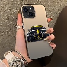 HONTINGA iPhone 14 ile Uyumlu Kılıfı Silikon Kenar Sert Arka Düşüme Önleyici Basitlik Anti Düşme Kamera Korumali Bmw M4 Desen Telefon Kılıfı Kadın ve Erkek Için Uygundur K1-1116