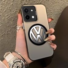 HONTINGA Vivo Y28 ile Uyumlu Kılıfı Silikon Kenar Sert Arka Düşüme Önleyici Basitlik Anti Düşme Kamera Korumali Volkswagen Desen Telefon Kılıfı Kadın ve Erkek Için Uygundur K1-1119